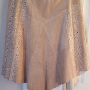 Arden B Suede Embroidered Skirt